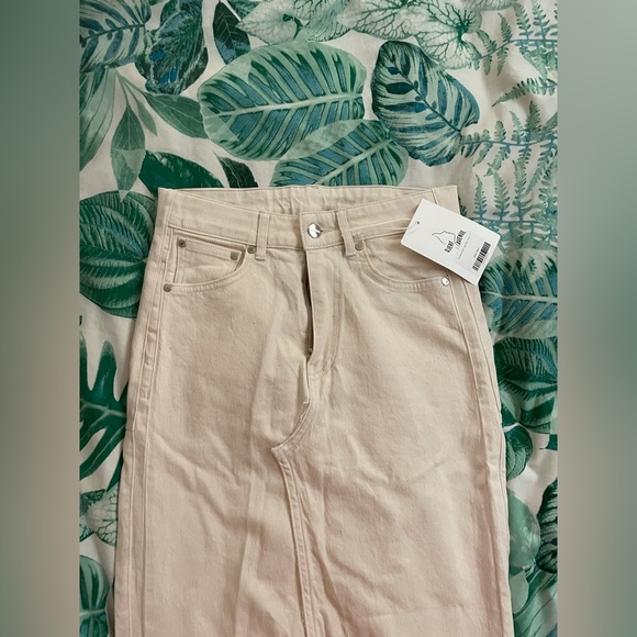 NWT Djerf Avenue Remake Denim Skirt Maxi Cream - Picture 4 of 13